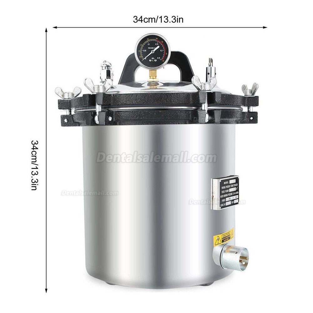 18L High Pressure Steam Sterilizer Medical Dental Tattoo Autoclave Sterilization