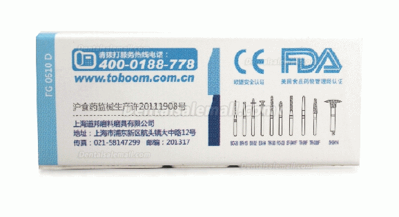 Toboom® FG0610D Kits for Preparation Anterior Teeth Ceramics/Zicronia Crown 10Pcs