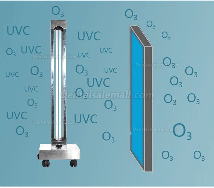 150W Mobile UV + Ozone Disinfection Trolley UVC Lamp Sterilization Lamp Ultraviolet Germicidal Light