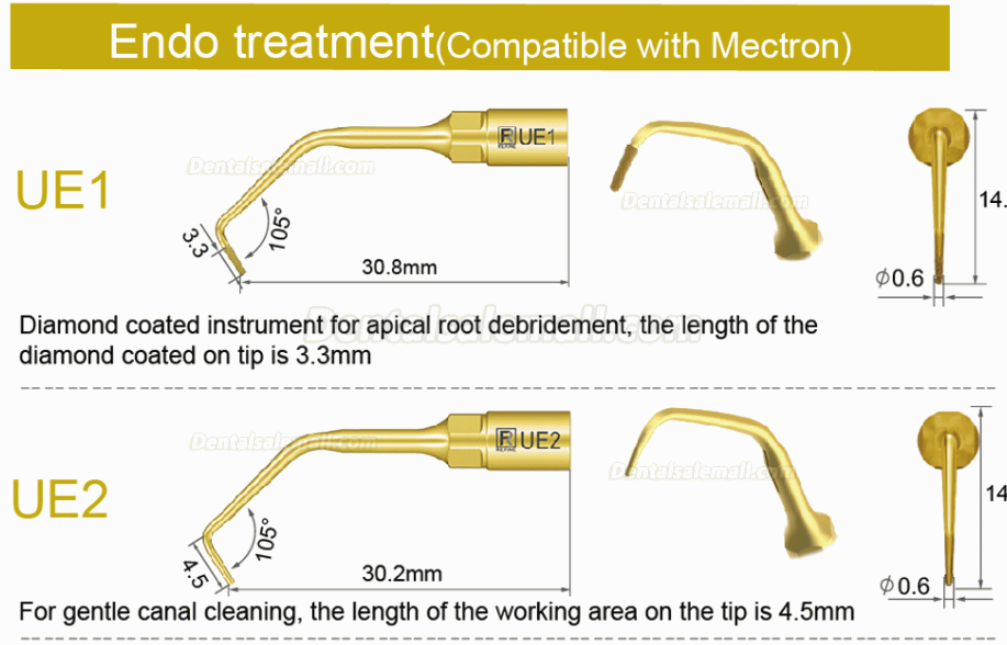 1Pcs Dental Surgery Scaler Tip Piezosurgery Tips UE1 UE2 UE3 UE4 for Bone Cutting,Sinus lifting,Implant Fit For Mectron Woodpecker