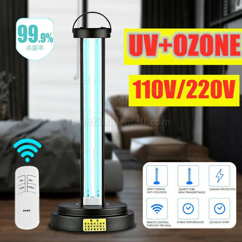 38W UV+Ozone Light Sanitizer UV-C Disinfection Portable Germicidal Lamp