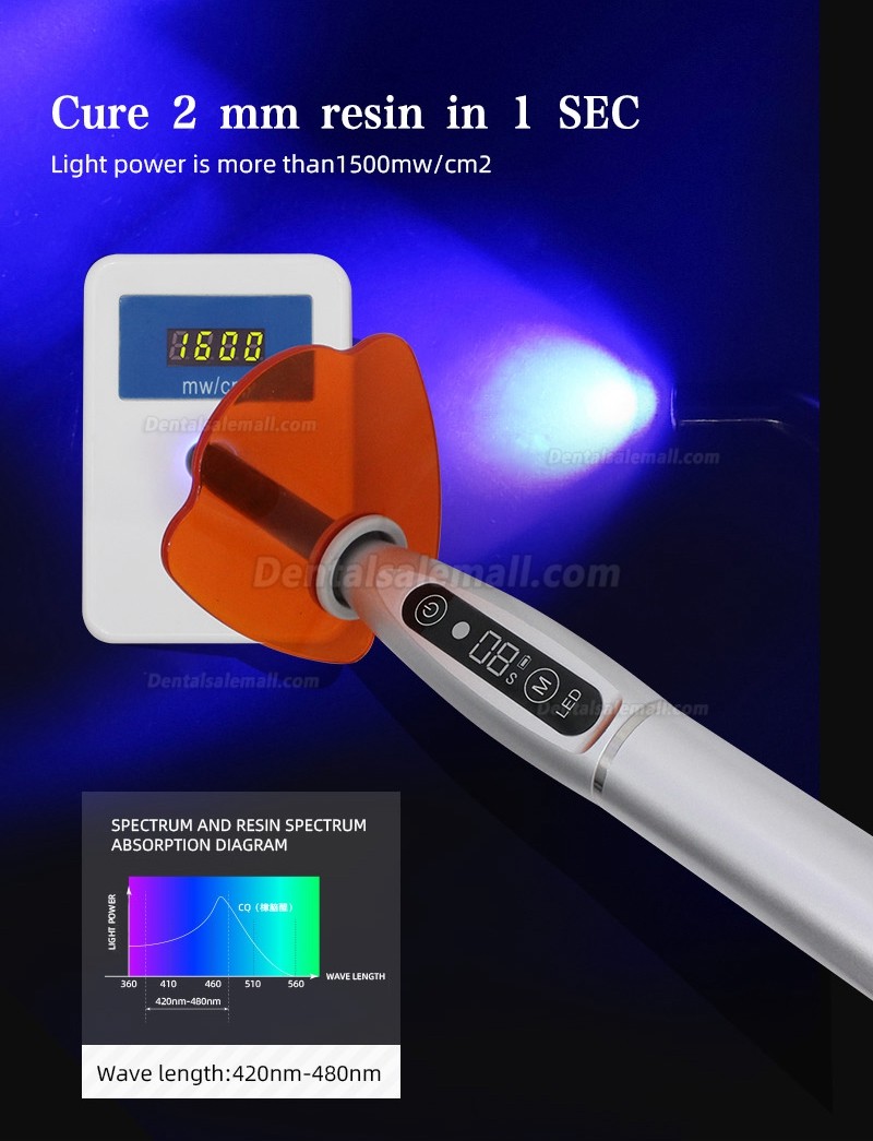 LY® Dental LED Wireless Curing Light 1500mw 5 Color