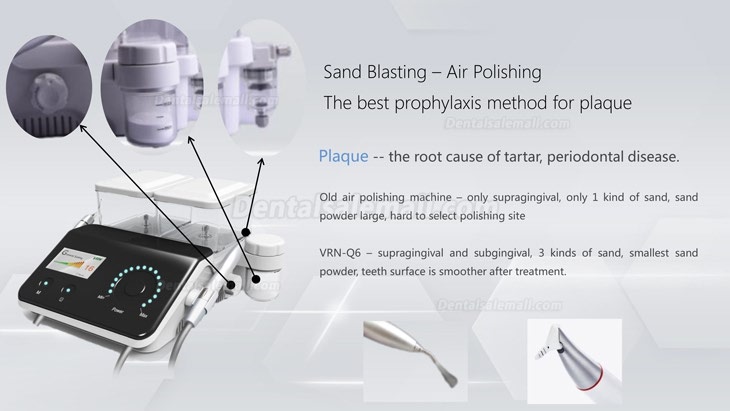 Vrn Q6 Dental Ultrasonic Scaler + Air Polisher No-Pain Ultrasonic Periodontal Treatment