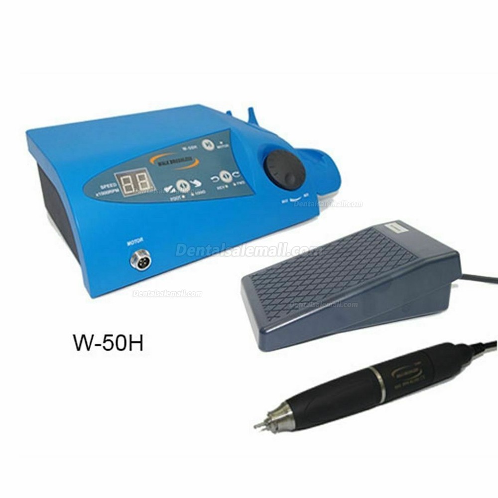 W-50H Dental Lab Brushless Micro Motor Polisher with 50K RPM Handpiece Foot Pedal