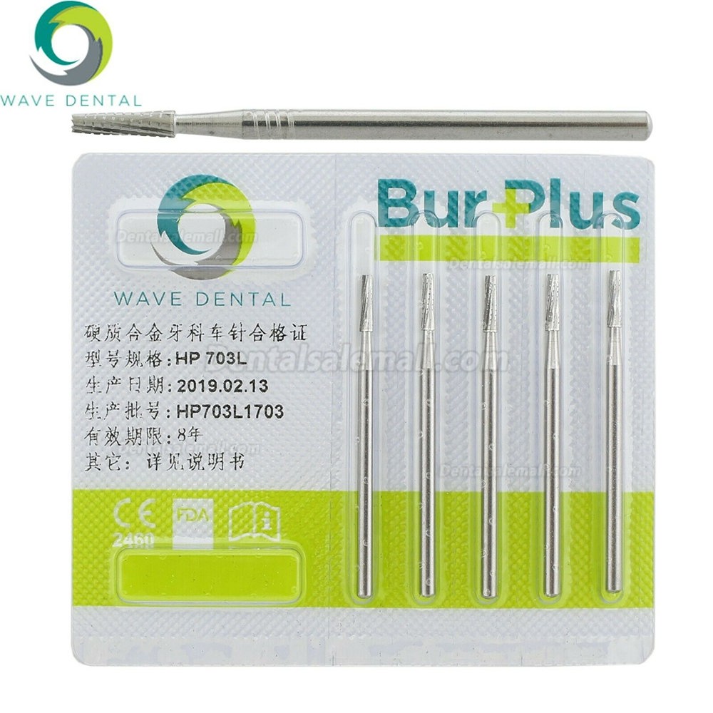 5 Packs Wave Dental Carbide Burs For Low Speed Straight Handpiece HP 698 699 701 703 704 Prima