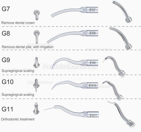 5Pcs Woodpecker G2Ultrasonic Scaler Scaling Tips UDS EMS Compatible