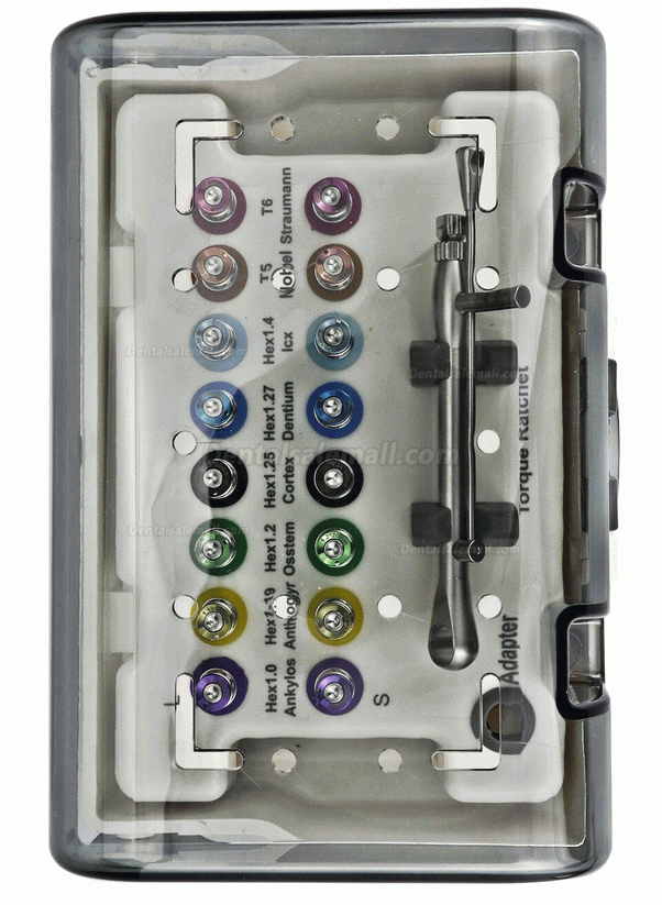 Dental Implant Torque Wrench Ratchet 10-70NCM with Screwdriver Kit