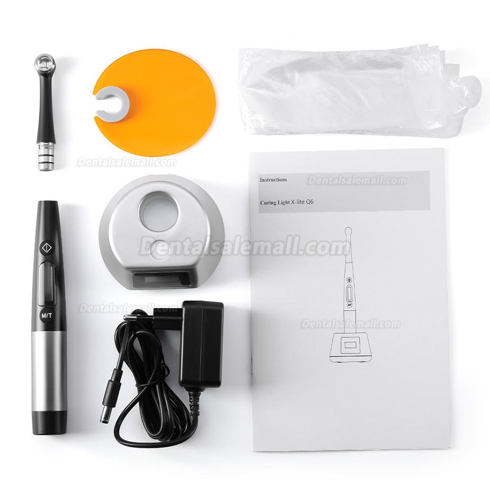 3H X-lite Q6 Ergonomic Dental 1 Sec Curing Cordless LED Curing Light with Light Meter Metal Body