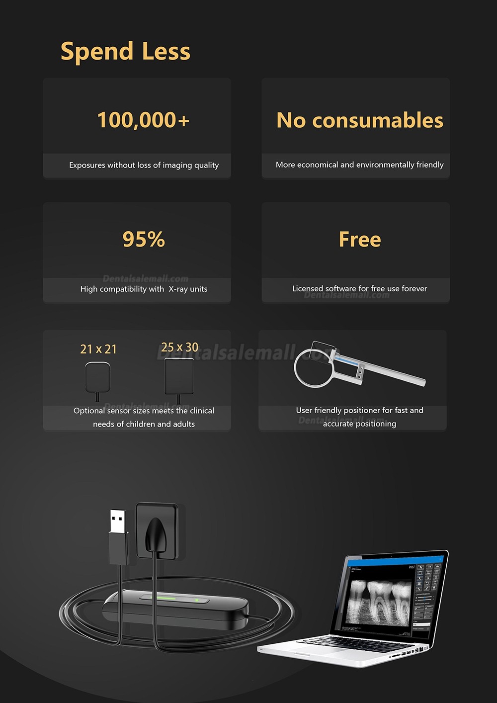 Dental Digital Image RVG X-Ray Sensor Dental Intraoral Imaging System