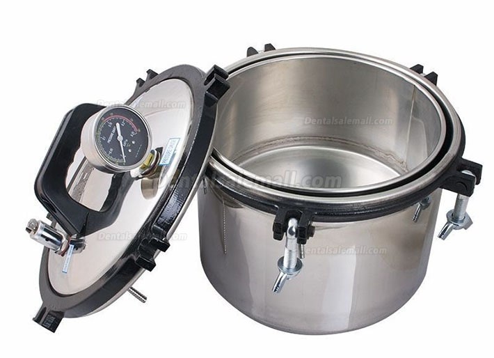 8L Portable Steam Autoclave Sterilizer for Dental Medical Stainless Steel Seal