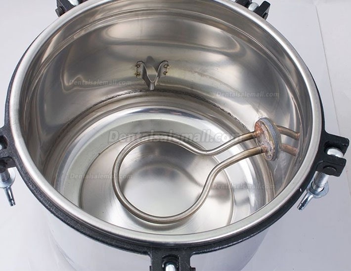 8L Portable Steam Autoclave Sterilizer for Dental Medical Stainless Steel Seal