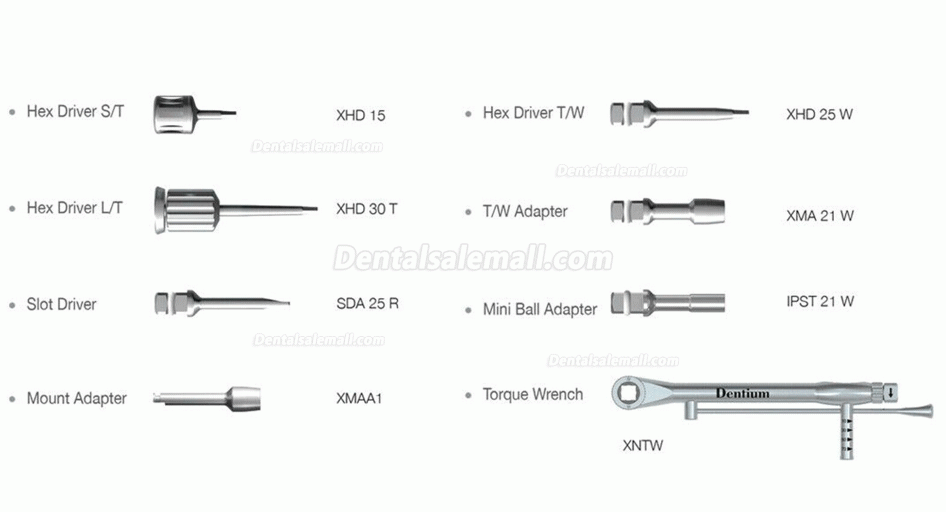 Dentium XIP Dental Prosthetic Restoration Hand Driver Tool Kit Implant Instrument Set With Torque Wrench Drivers