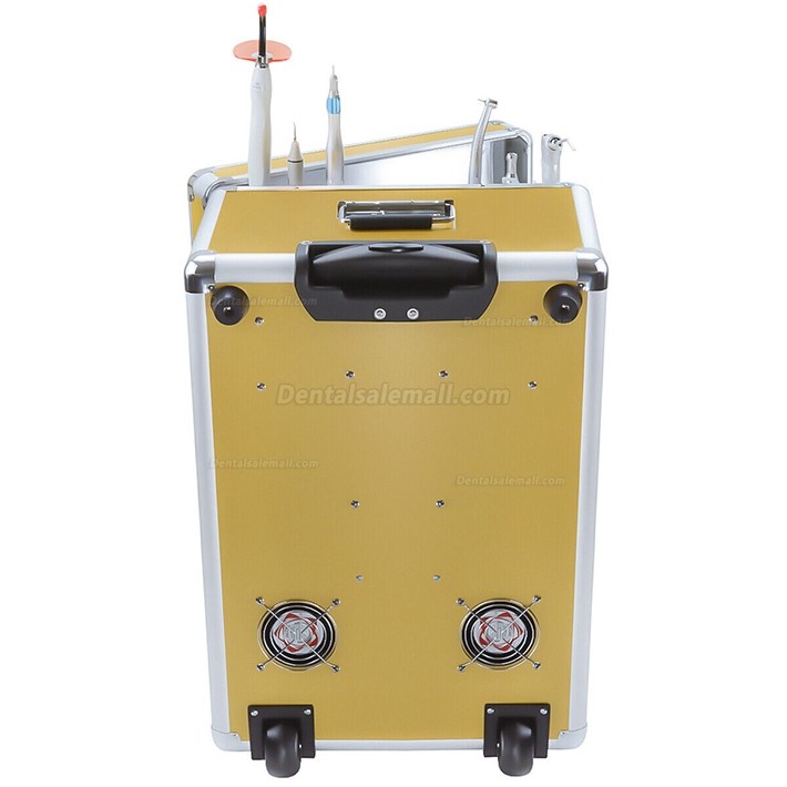 XS-341 Portable Mobile Dental Turbine Unit with Compressor + LED Curing Light + Scaler Handpiece