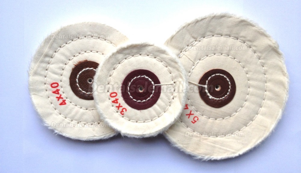 3 Pcs / lot Dental Lab,White Cloth Round Flannel Wheel 40 Layers Polishing 5 , 4 , 3 Inches