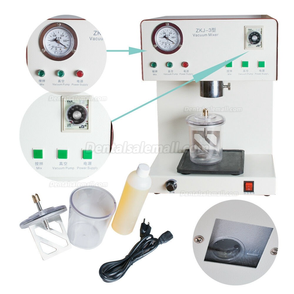 Dental Lab Negative Pressure Vacuum Mixer Machine Built-in Pump ZKJ-3