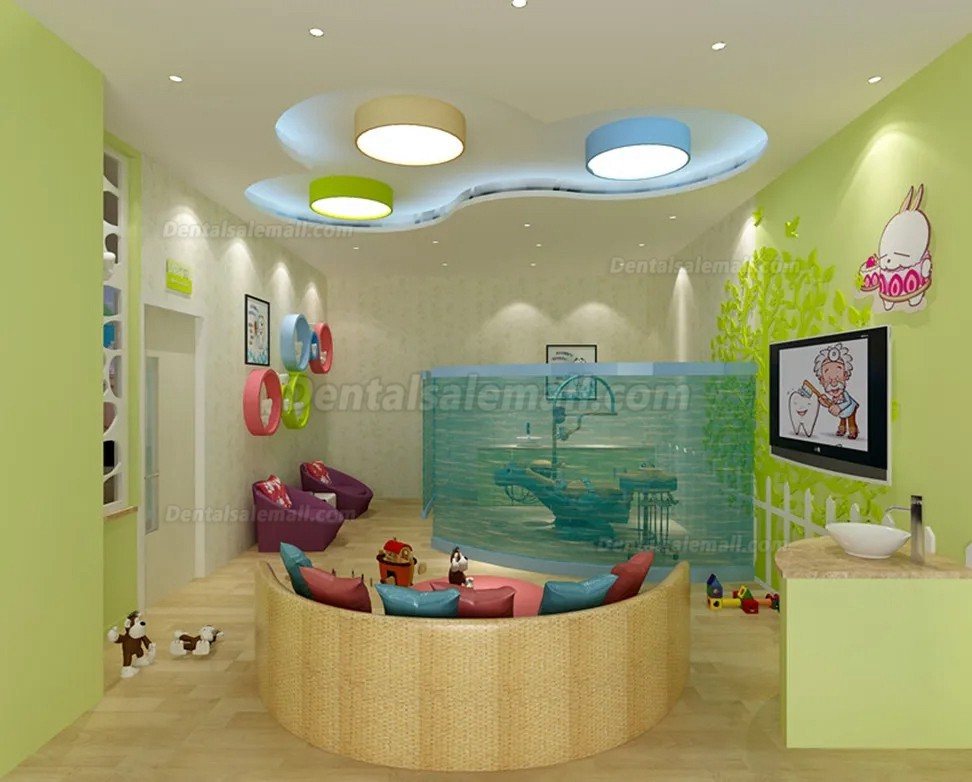 A8000-IIB Lovely Dinosaur Design Children Dental Chair Pediatric Dental Unit with 2Pcs Dentist Stools