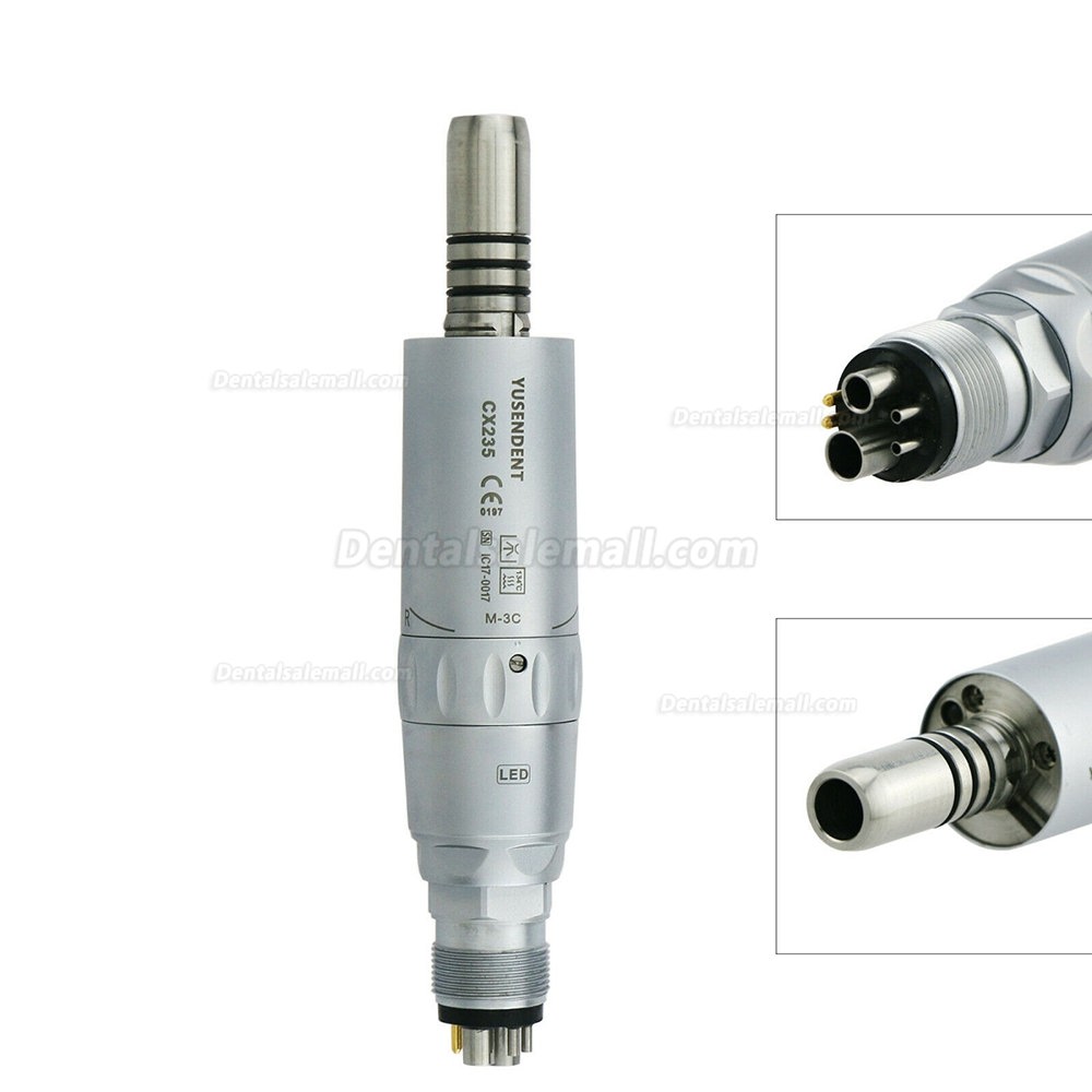 YUSEDENT CX235 COXO Dental Led Fiber Optic Low Speed Contra Angle Air Motor Straight Handpiece Kit