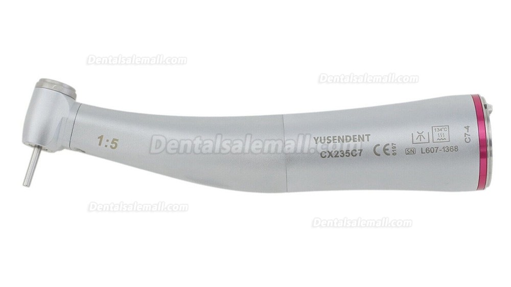 YUSENDNET COXO Dental 1:5 Mini Head Fiber Optic Contra Angle Handpiece Inner Channel Push Button CX235C7-4