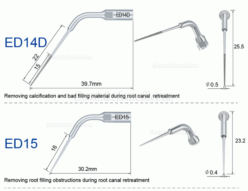 10Pcs Refine Ultrasonic Scaler Tips E3D E4D E5D E10D E11D E12D E14D E15D Fit Woodpecker EMS