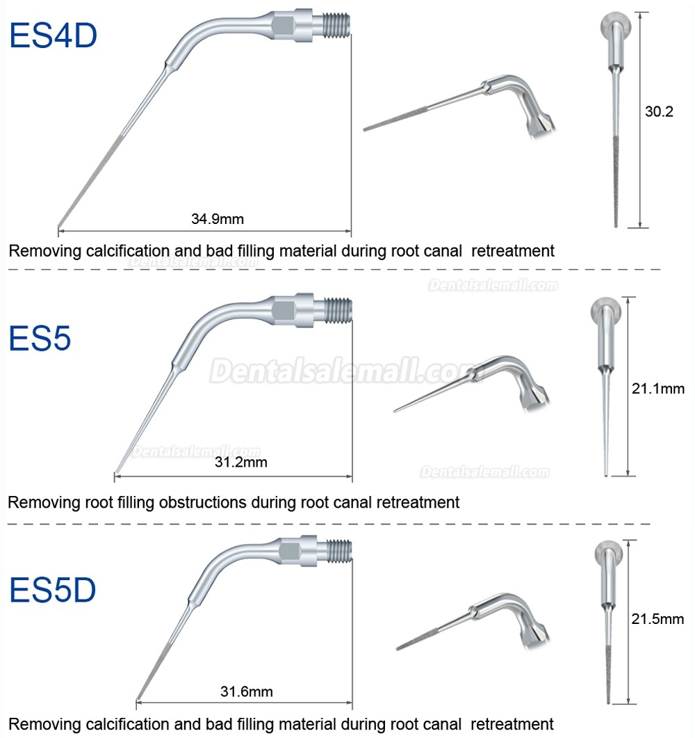 5Pcs Dental Scaler Implant Tips ES3D ES4D ES5D ES10D ES14 ES14D ES15 ES15D for Sirona Scaler Handpiece