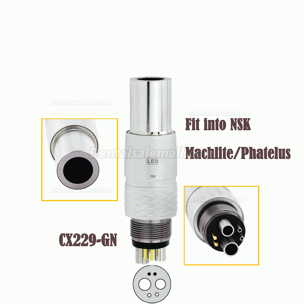 YUSENDENT COXO Dental LED Coupling Coupler Fit KaVo NSK Sirona Fiber Optic Turbine Handpiece