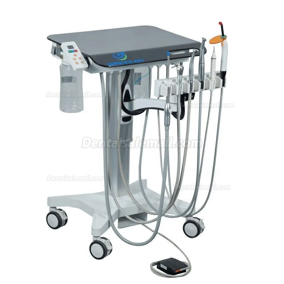 Greeloy GU-P302s Mobile Dental Cart Unit Adjustable Treatment System with LED Electric Dental Motor