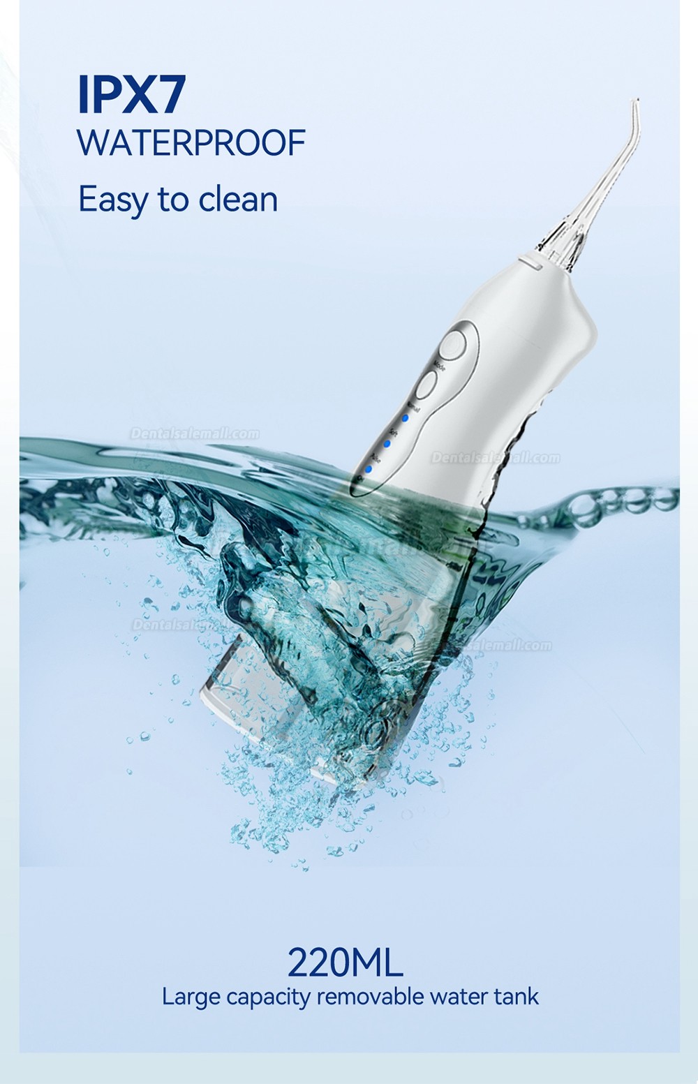 Portable Oral Irrigator USB Rechargeable Dental Water Jet Water Tank Waterproof Travel Family