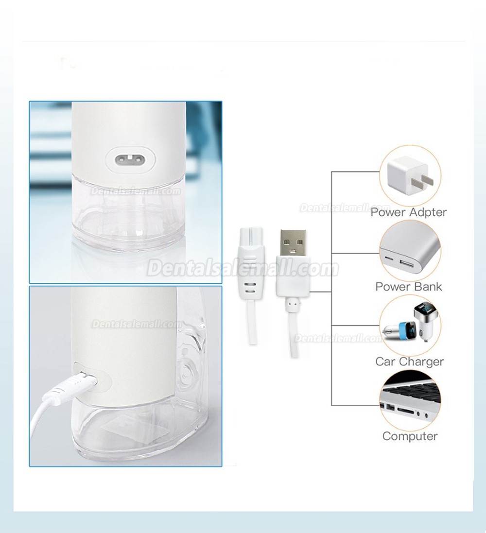 Portable Oral Irrigator USB Rechargeable Dental Water Jet Water Tank Waterproof Travel Family