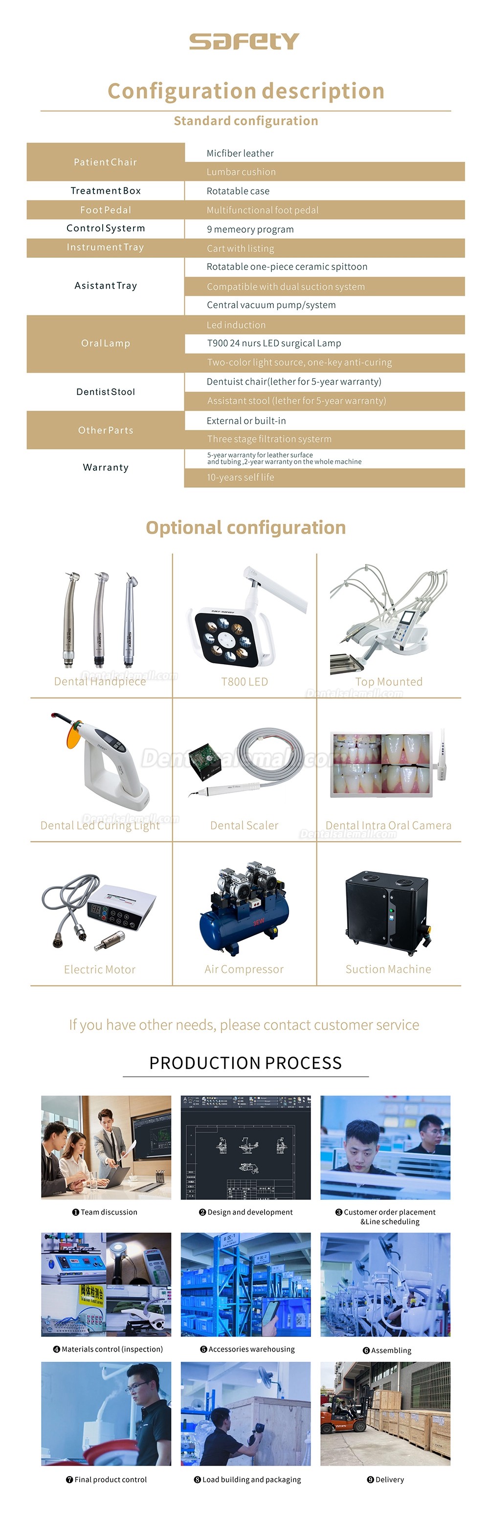 Safety® M9+Dental Implant Surgical Chair Unit Implant Treatment Unit with Cart and Screen Panel