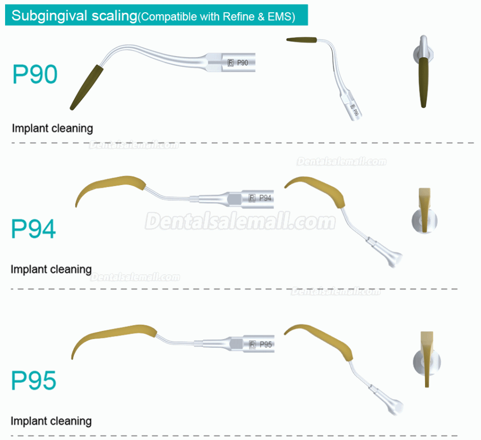 5Pcs Dental Tips P90 P94 P95 P96L P96R Fit For REFINE EMS MECTRON Woodpecker