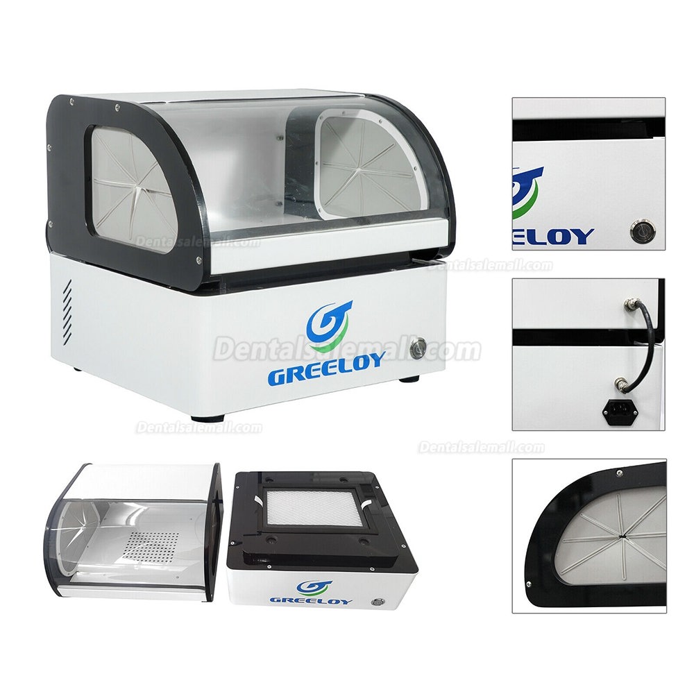 Greeloy 60W Dental Dust Collector Machine Dental Lab Dust Extractor Unit with Filter & Led Light