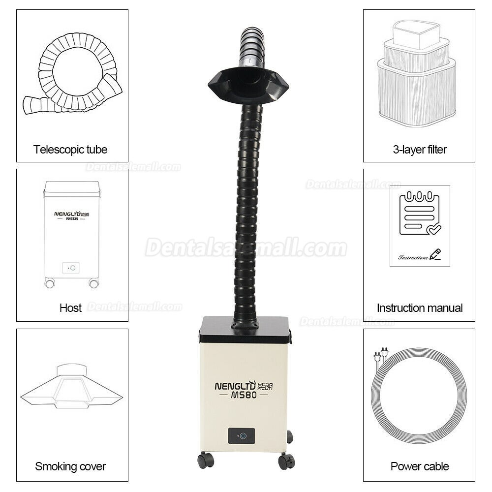 Portable Welding Fume Extractor Flexible Head Solder Smoke Filter Absorber Single head MS80