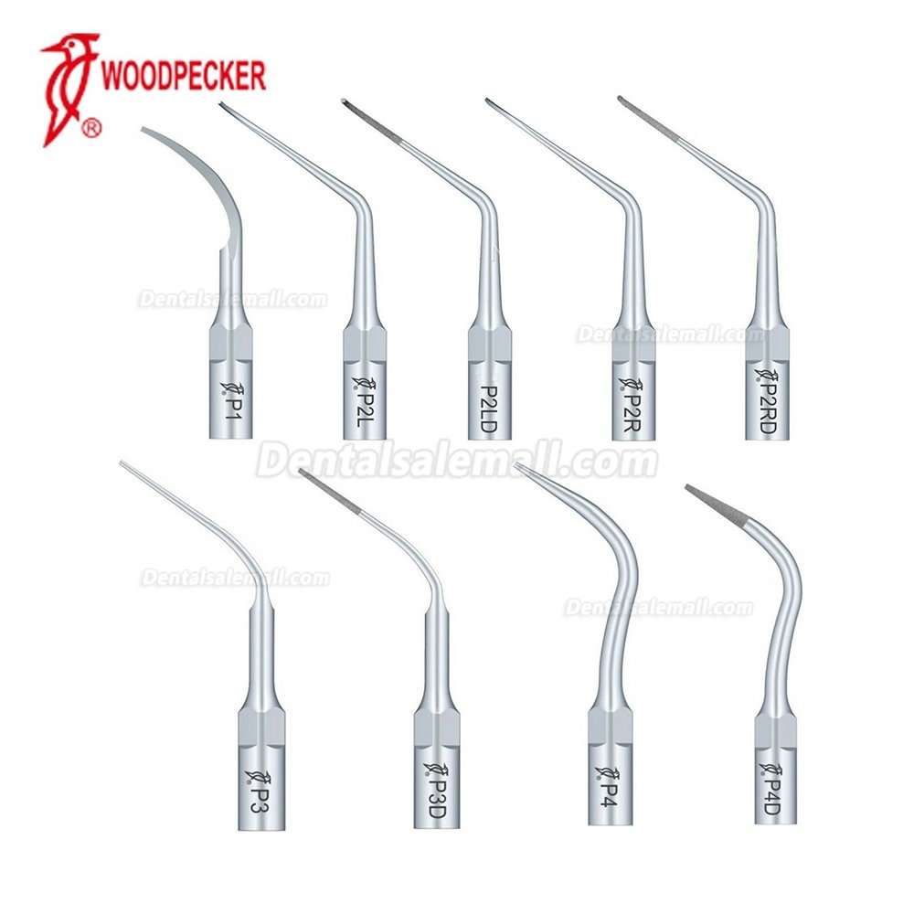 10Pcs Woodpecker Ultrasonic Scaler Tip Periodontic P1 P2L P2R P2LD P2RD P3 P3D P4 P4D