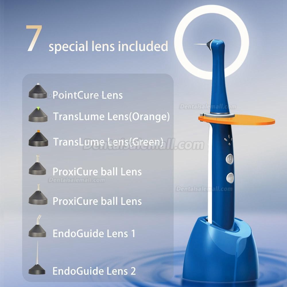 Dental 1 Second Curing Wireless LED Curing Light with 7 Lens 2500MW/c㎡