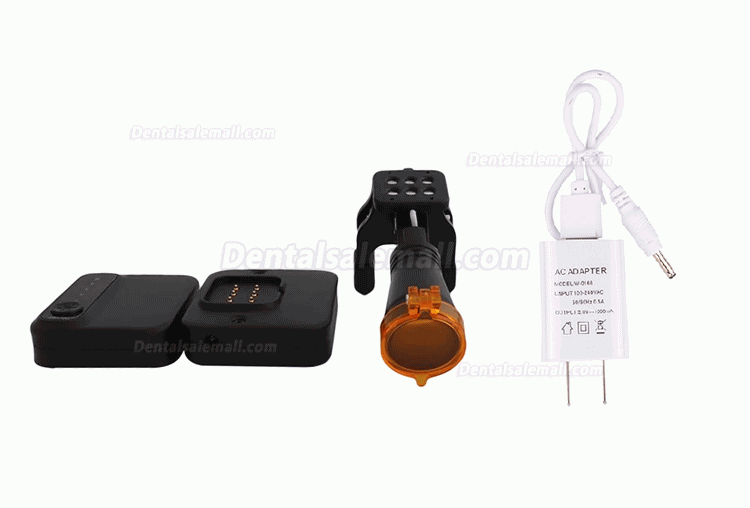 5W LED Headlight Wireless with 2 Batteries Adjustable Head Light Lamp for Dental Loupes Black