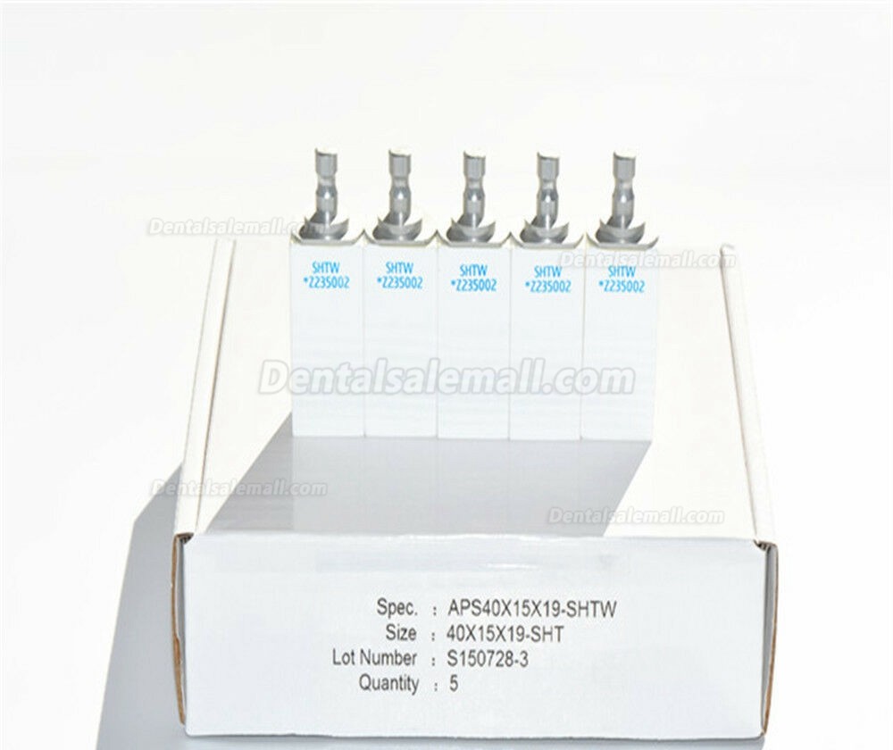 5PCS ST Pre-shaded Dental Zirconia Ceramic Blocks Fit Sirona System 40x15x19mm