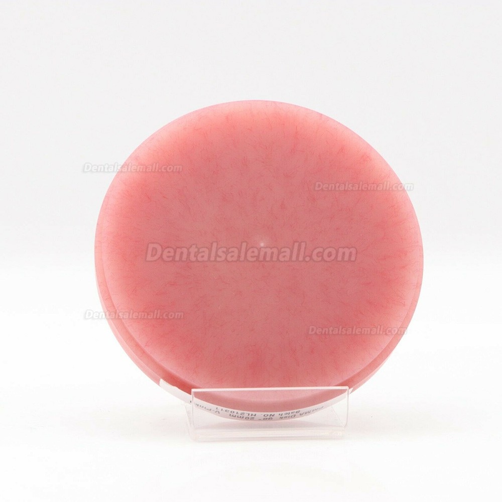 5 Pcs Dental Lab Material Wieland System Pink PMMA Blocks Disk with Bloodshot