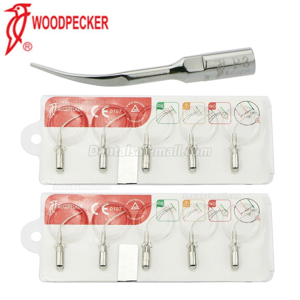 10Pcs Woodpecker Dental Ultrasonic Scaler Periodontal Scaling Tip P3 Fit EMS UDS