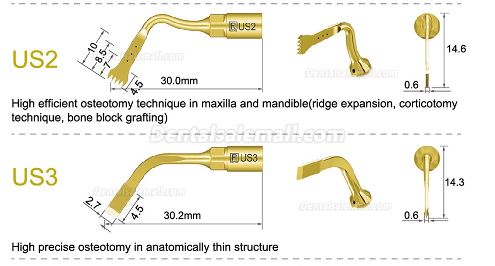 1Pcs Piezosurgery Osteotomy Bone Cutting Dental Surgery Tips US1 US1L US1R US2 US3 US4 US5 US6 US7 US11 US12 Fit Mectron Woodpecker