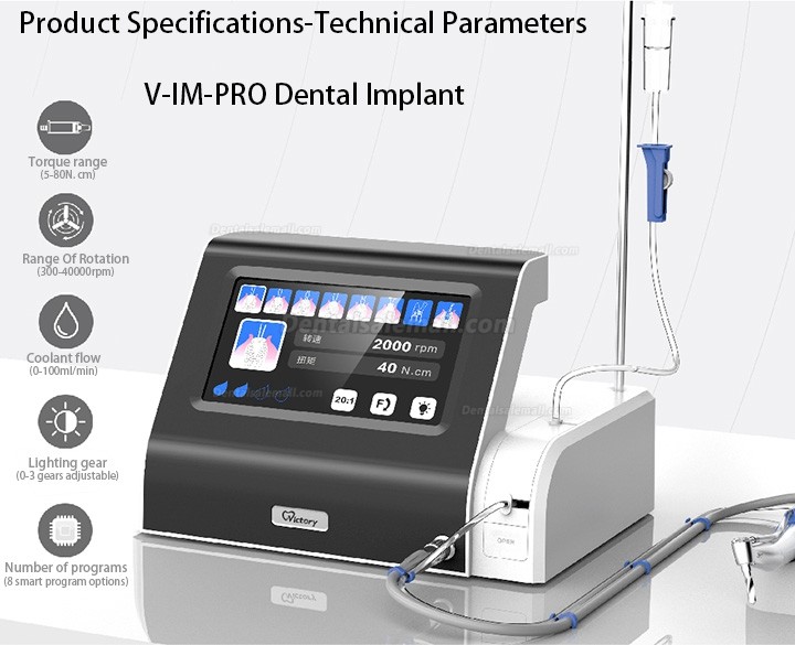 Upgraded Victory Dental Implant Motor System with 20:1 Contra Angle Fiber Optic Handpiece